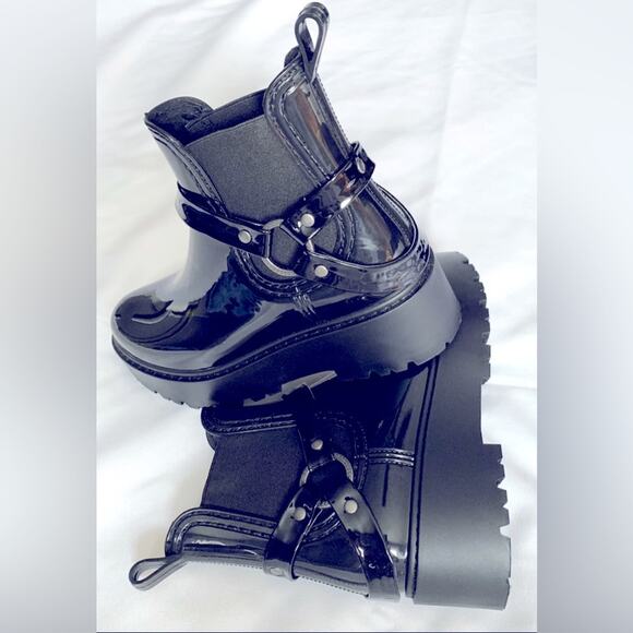 ZODIAC Women’s Rain Boots, Chunky Sole, Gorpcore, Whimsigoth, Pull-On, Size 8 - Picture 9 of 12